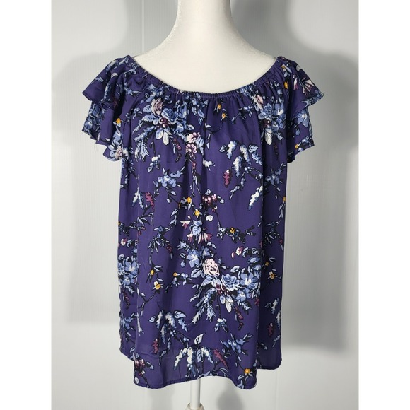 Loft‎ Floral Purple Women's Blouse - Picture 1 of 5